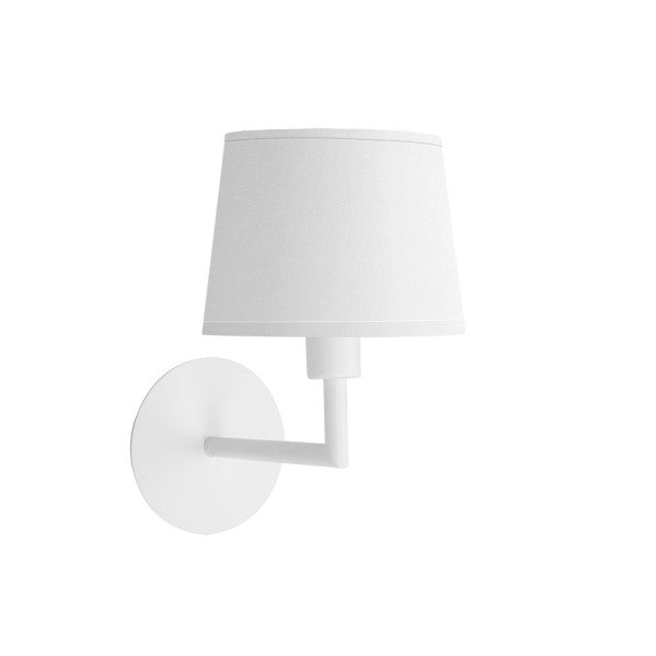 Aplique Paraiso Blanco Fabrilamp, lámpara de pared 27x15x25cm, iluminación interior en metal y textil.
