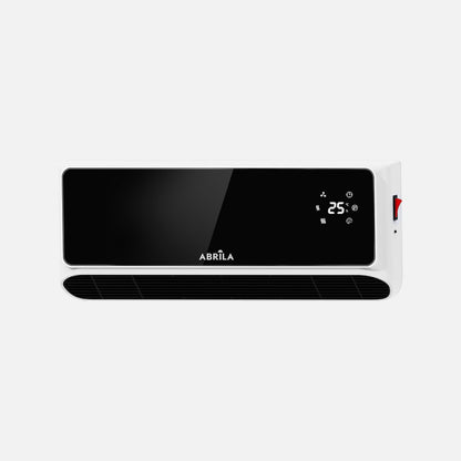 Split cerámico PTC Zarate 2000W en negro y blanco de Abrila, calefactor mural eficiente para baños, garajes y uso doméstico con ahorro de energía, temporizador y tecnología AI2, modelo 252922009