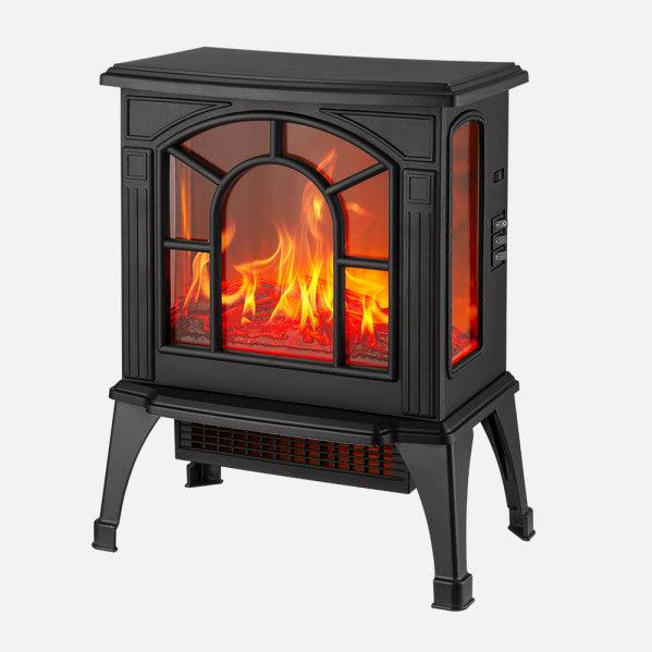 Termoventilador cerámico Abadia 1500W negro con efecto chimenea, calefacción doméstica PTC para interiores vintage, modelo Abrila AI2 253221809
