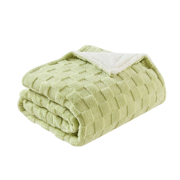 Manta eléctrica Alcantara verde y blanco de 160W, modelo Abrila 254091606, dimensiones 160x120 cm, calefacción textil lavable con ahorro de energía AI2 para uso doméstico interior en poliéster.