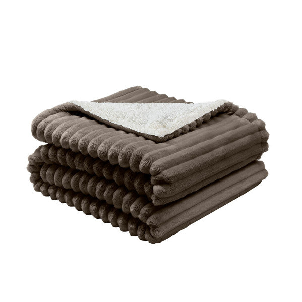 Manta eléctrica Jaraiz de Abrila en color marrón y blanco, modelo 254291602 con 160W de potencia, calefacción textil lavable en poliéster para ahorro de energía en uso doméstico interior, certificación AI2 para seguridad.