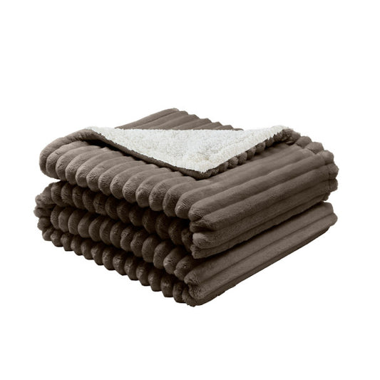 Manta eléctrica Jaraiz de Abrila en color marrón y blanco, modelo 254291602 con 160W de potencia, calefacción textil lavable en poliéster para ahorro de energía en uso doméstico interior, certificación AI2 para seguridad.