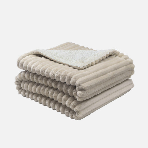 Manta eléctrica Jaraiz en color beis y blanco, modelo Abrila 254291615, tamaño 160x120 cm, con 160W de potencia, 9 niveles de calefacción textil, función autoapagado AI2, lavable y fabricada en poliéster para uso doméstico interior.