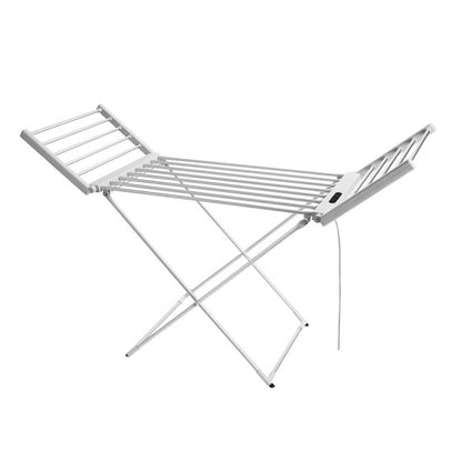 Tendedero eléctrico plegable Silvestre 260W en color plata de Abrila, ideal para secado de ropa doméstico en interiores con calefacción de aluminio, modelo 255332656.