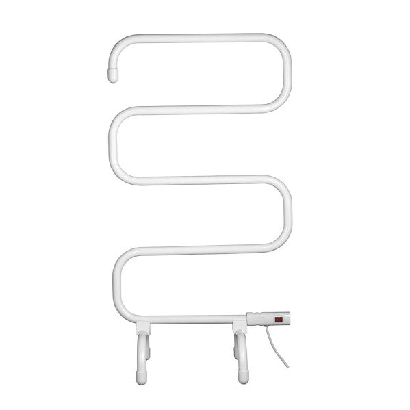 Toallero eléctrico Cornejo blanco de 100W con 5 barras, modelo Abrila 255605101, ideal para calefacción en baños interiores, secado de toallas y calefactor portátil doméstico en metal blanco.