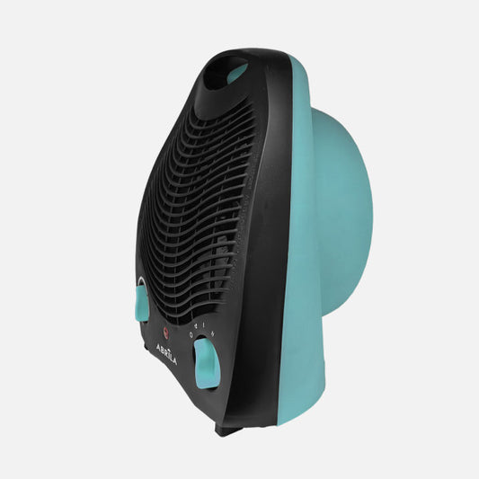 Termoventilador Lubian 2000W en color turquesa y negro, modelo AI2 de Abrila 255722008, calefactor portátil de policarbonato para calefacción doméstica en el hogar durante el invierno.