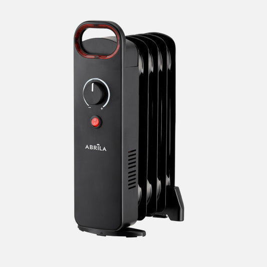 Radiador de aceite Lapacho 500W negro con 5 elementos de Abrila, modelo 255910509, calefacción portátil de bajo consumo para uso doméstico e interior.