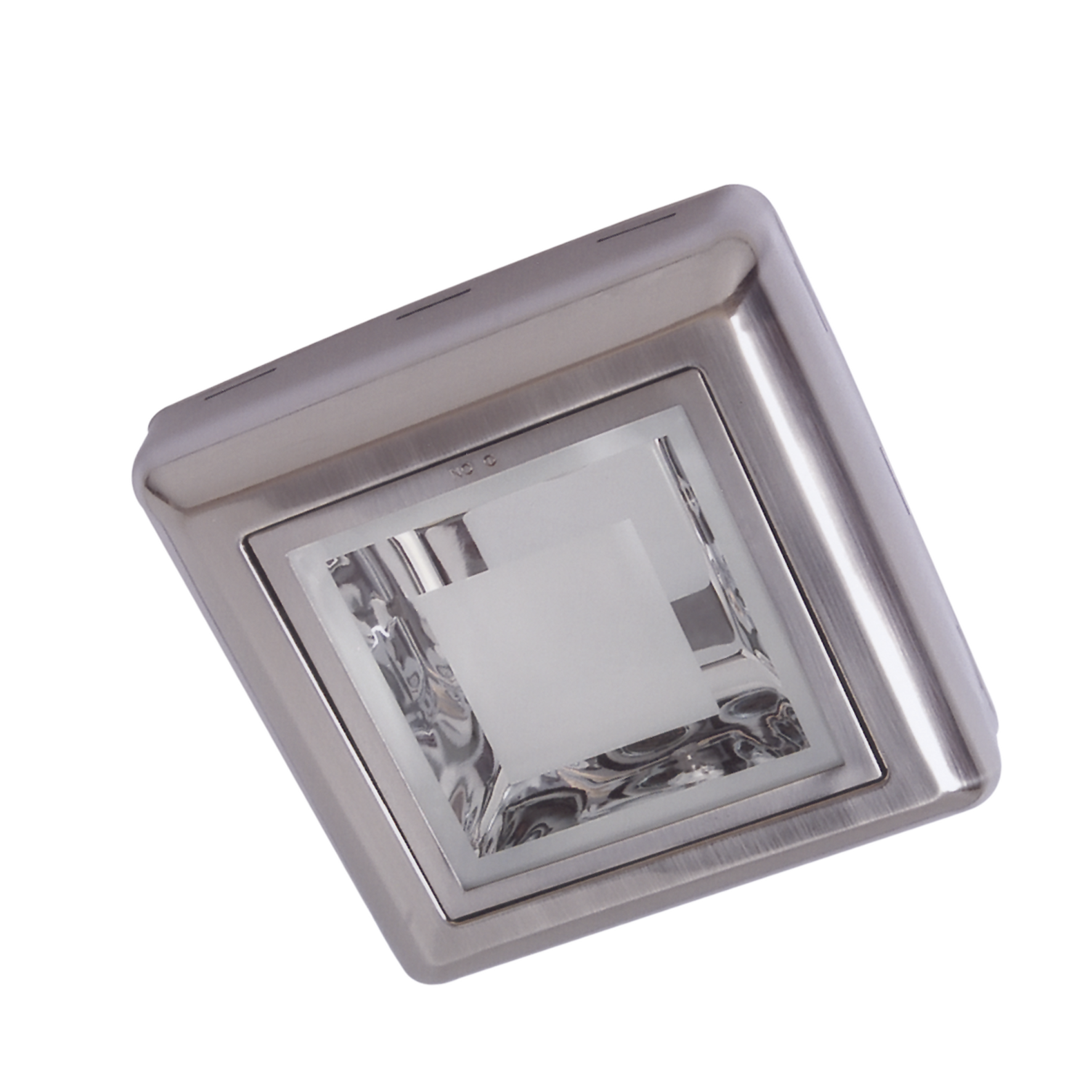 Downlight cuadrado níquel para interior con dos bombillas E27 de Fabrilamp, ideal para iluminación técnica y hogar. Modelo 91.866-NIQUEL.