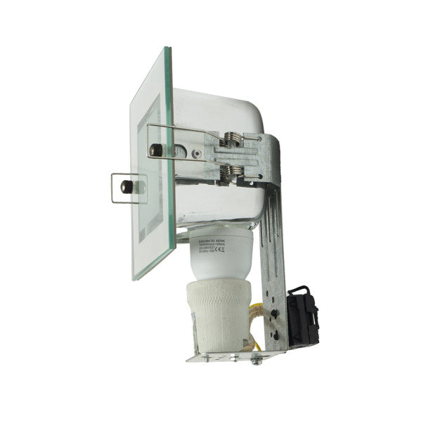 Downlight empotrable MINI Blanco 1xE27 de Fabrilamp, plafón interior de metal y cristal, acabado blanco