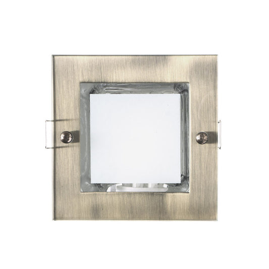 Downlight empotrado mini cuero 11W con base E27 – Fabrilamp 93.827-CUERO, plafón de interior en cuero y metal-cristal, bajo consumo