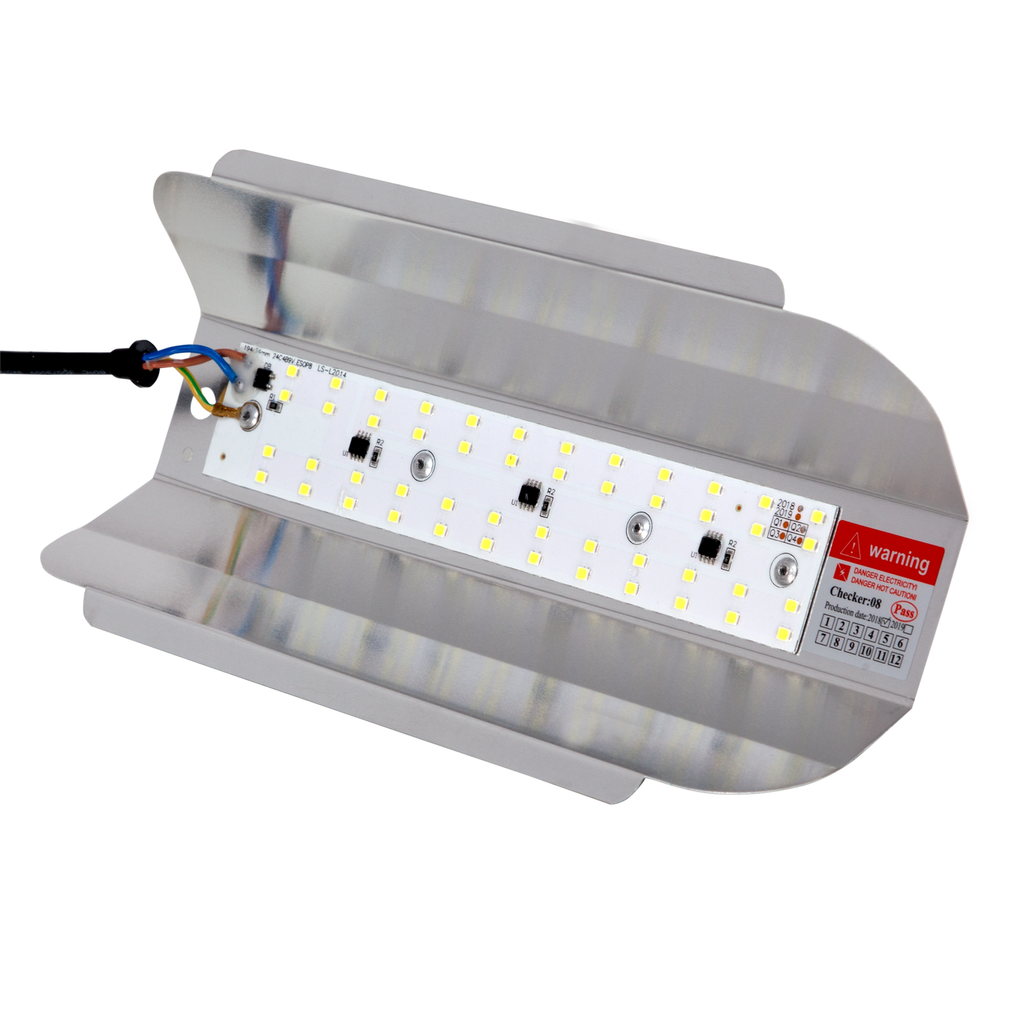 Proyector LED 50W Blanco Frío Fabrilamp 99.3568-RF, carcasa de metal níquel para exterior (jardín), iluminación técnica