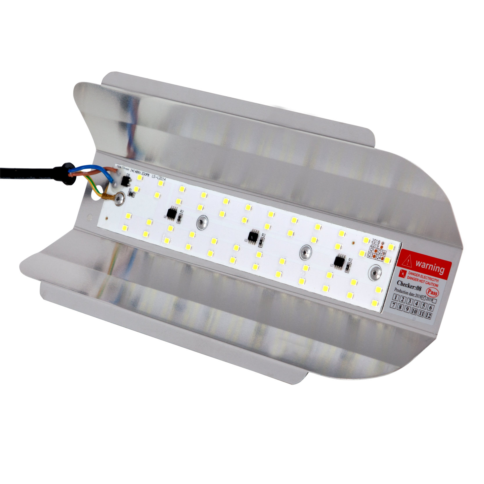 Proyector LED 50W Blanco Frío Fabrilamp 99.3568-RF, carcasa de metal níquel para exterior (jardín), iluminación técnica