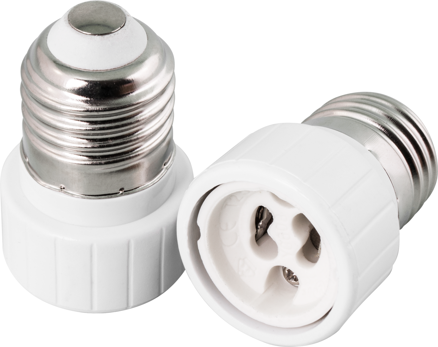 Conversor Gu10 a E27 blanco de Fabrilamp, accesorio de bombilla para uso doméstico, material eléctrico.