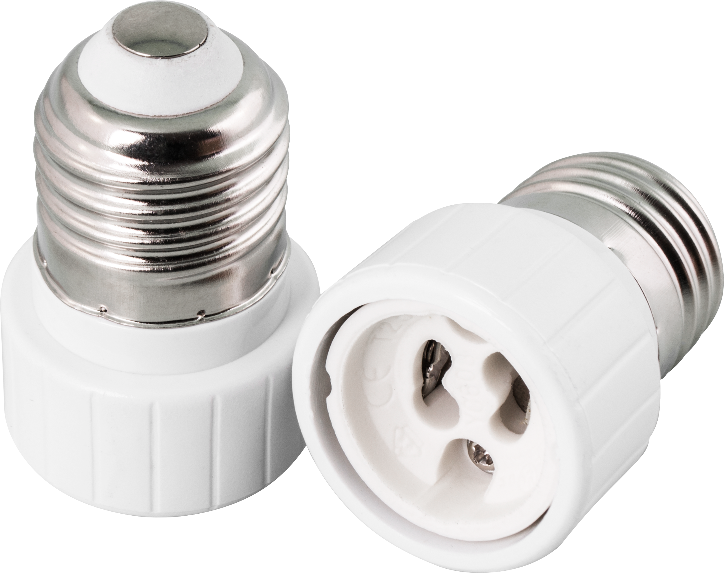 Conversor Gu10 a E27 blanco de Fabrilamp, accesorio de bombilla para uso doméstico, material eléctrico.
