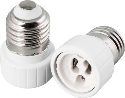 Conversor Gu10 a E27 blanco de Fabrilamp, accesorio de bombilla para uso doméstico, material eléctrico.