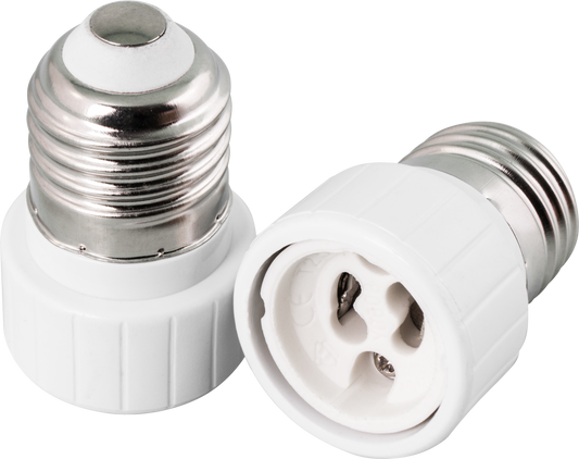 Conversor Gu10 a E27 blanco de Fabrilamp, accesorio de bombilla para uso doméstico, material eléctrico.