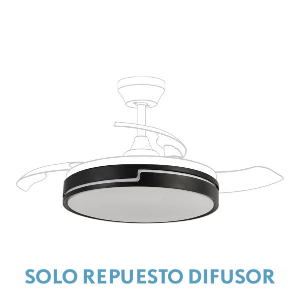 Alt Image:
Alt View: Difusor repuesto para ventilador Olimpia Grande Negro, modelo 99.DIF-OLIMPIA-NEGRO. Pieza original de calidad para mantenimiento de ventiladores. Fabricado en policarbonato y color negro, compatible con accesorios Abila.