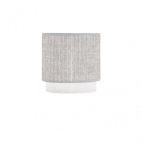 Lámpara Kenya con pantalla textil gris y blanca de Fabrilamp – iluminación de interior y decoración (modelo 99.PA-111052028)