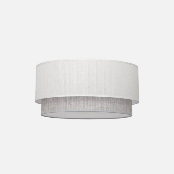 Pantalla colgante Kenya M10 blanca y gris para iluminación interior Fabrilamp 99.PA-111095001, lámpara colgante de tela