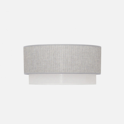 Pantalla colgante Kenya M10 gris/blanco, 50 cm, textil, iluminación interior - Fabrilamp