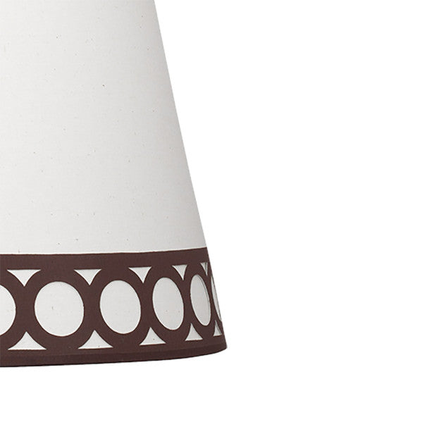 Pantalla de lámpara sobremesa Dalia E14 beige/marrón – Fabrilamp, pantalla textil con marco de metal para dormitorio o salón (99.PA-114871002)