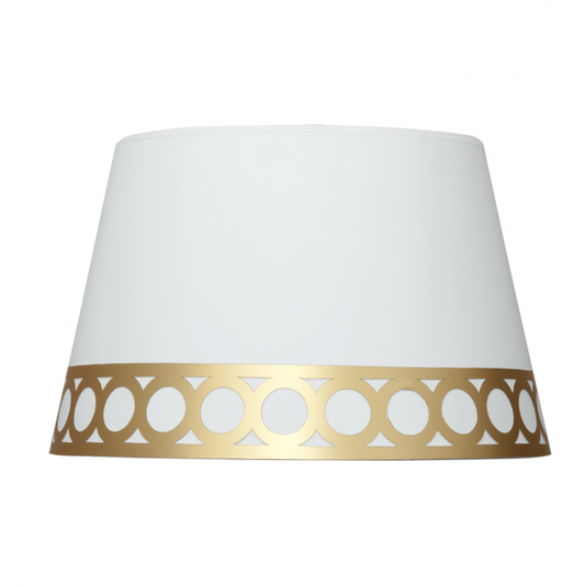 Pantalla de sobremesa Dalia en blanco y oro para lámpara Fabrilamp (99.PA-114871029) decoración e iluminación para salón o dormitorio