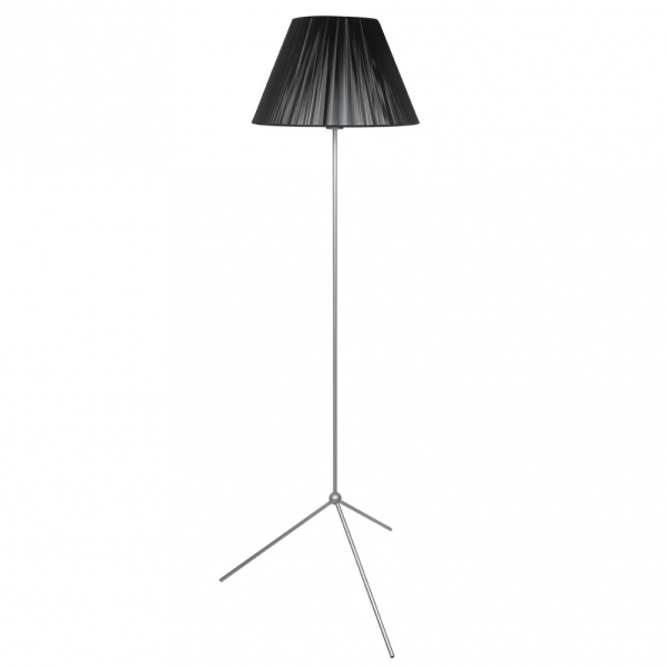 Lámpara de pie moderna Abrila 1xE27 en plata y negro, altura 150cm, diseño minimalista Trip4 para iluminación de salón interior, pie salón contemporáneo modelo 99.TRIP41010