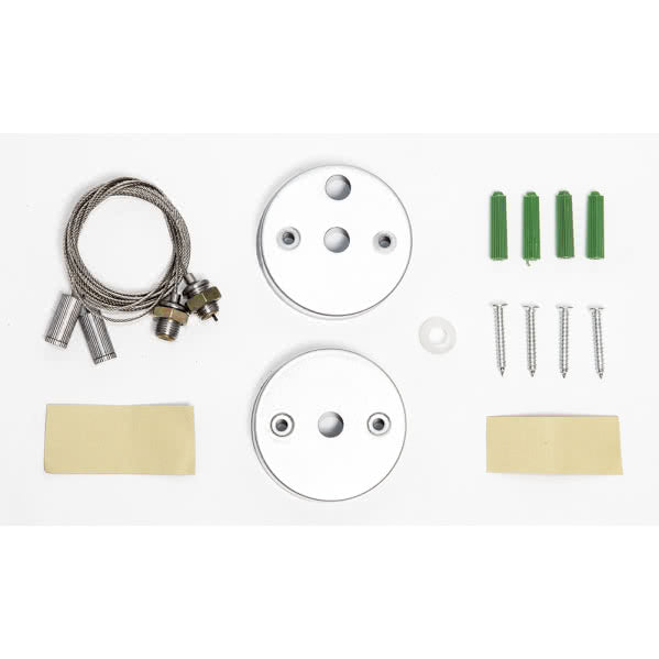 Kit de suspensión con cable de acero para oficina (99.WIRE) de Fabrilamp — Iluminación técnica, certificado CE y certificado de reciclaje, compatible con regletas, Uruguay