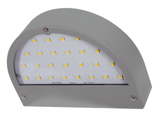 Aplique Exterior Juba Gris LED 5W 450lm – Fabrilamp/Abrila A01562528, iluminación exterior para jardín, 4000K, LED, gris, moderno, JUBA