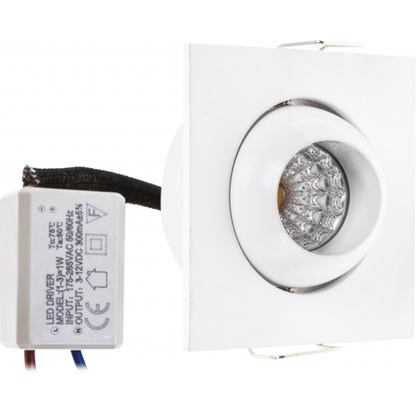 Empotrable LED blanco 1W, aluminio, Fabrilamp/Abrila, A12680201B - luminaria interior y exterior