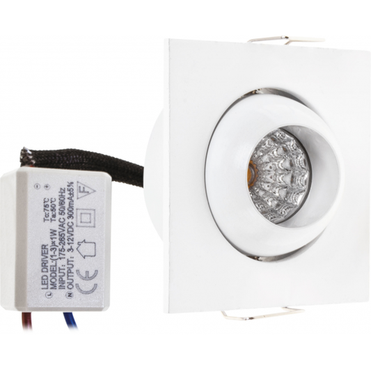 Empotrable LED blanco 1W, aluminio, Fabrilamp/Abrila, A12680201B - luminaria interior y exterior