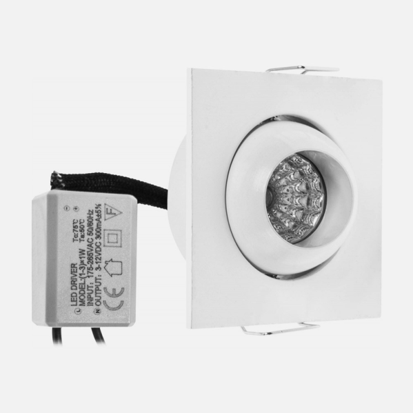 Empotrable LED 1W blanco - Fabrilamp / Abrila (A12680201B), iluminación interior y exterior, aluminio