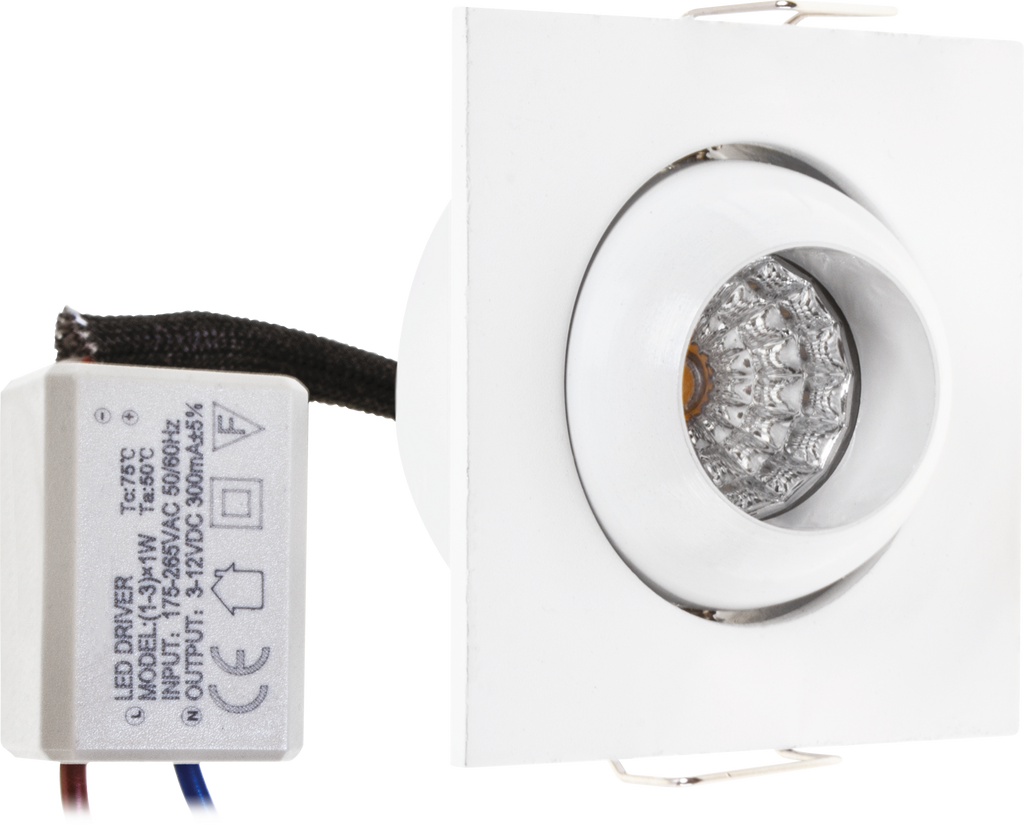 Empotrable LED blanco 1W – Fabrilamp / Abrila (A12680201B), carcasa de aluminio, iluminación interior y exterior