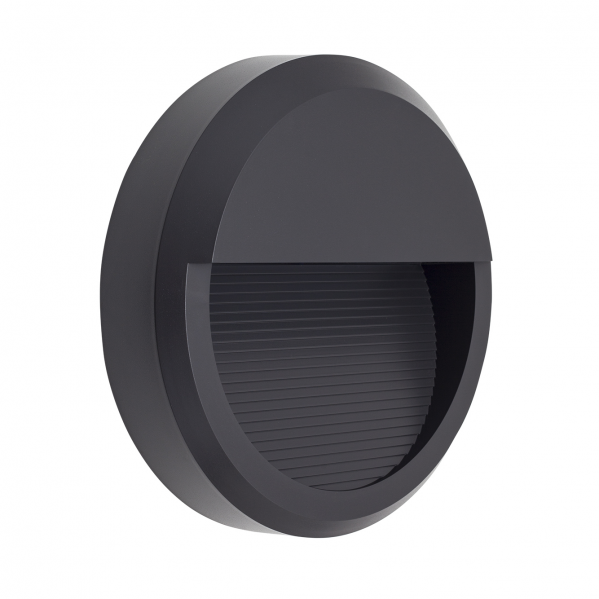 Aplique exterior Lordelo gris oscuro de Fabrilamp (modelo A18760855B), iluminación LED para jardín, acabado metal y diseño moderno.