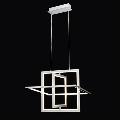 Lámpara colgante Lexie en acabado cromo de Abrila, modelo A18950320B, con LED de 50W y difusor de policarbonato blanco natural para iluminación moderna en interiores.