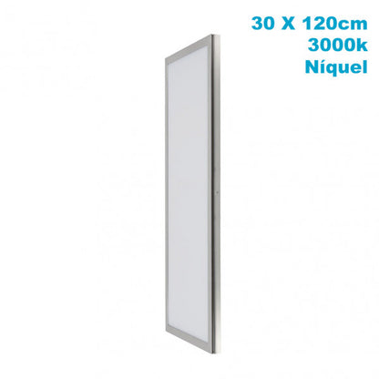 Panel LED de superficie 72W en níquel, 30x120 cm, 3000K, aluminio. Fabrilamp A65812103, iluminación interior y técnica (doméstico).