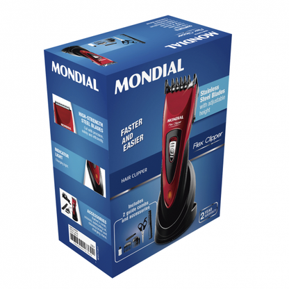 MON-CR-04 Rojo: Corta Pelo y Afeitadora Fabrilamp, cortapelos en acero inoxidable para cuidado personal doméstico