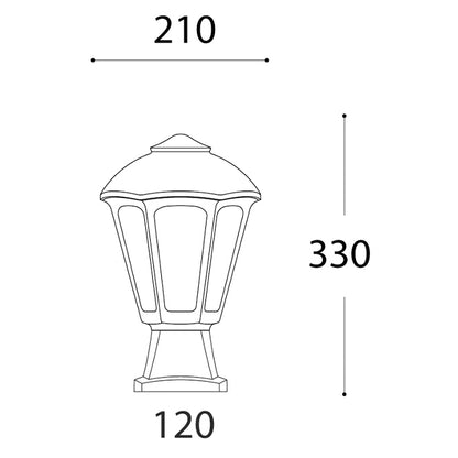 Farola E27 con protección IP55, ideal para resistir la intemperie en exteriores