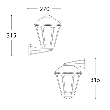 Aplique estanco con protección IP55 ideal para jardines