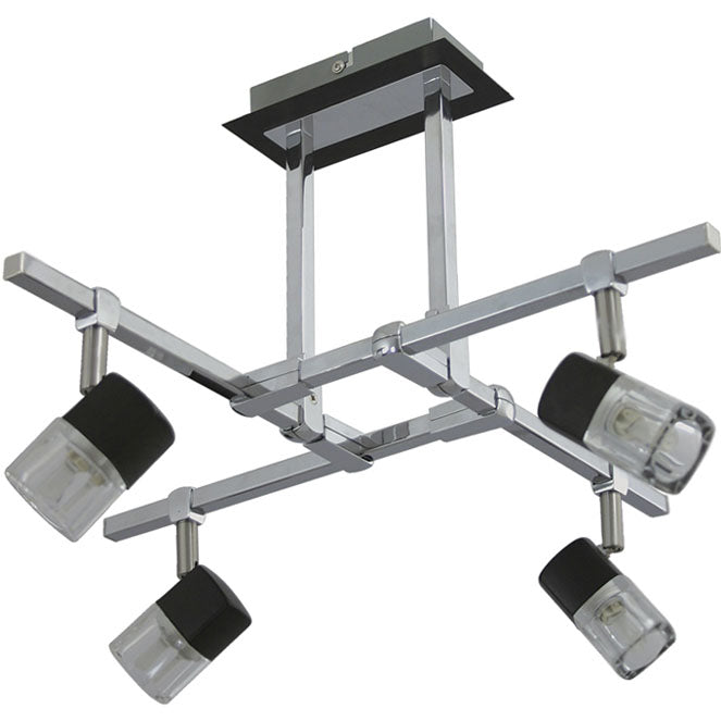 LUMIT AFONSO Lámpara de Techo, diseño wengue y cromo, ref. HPW-913-04-856G