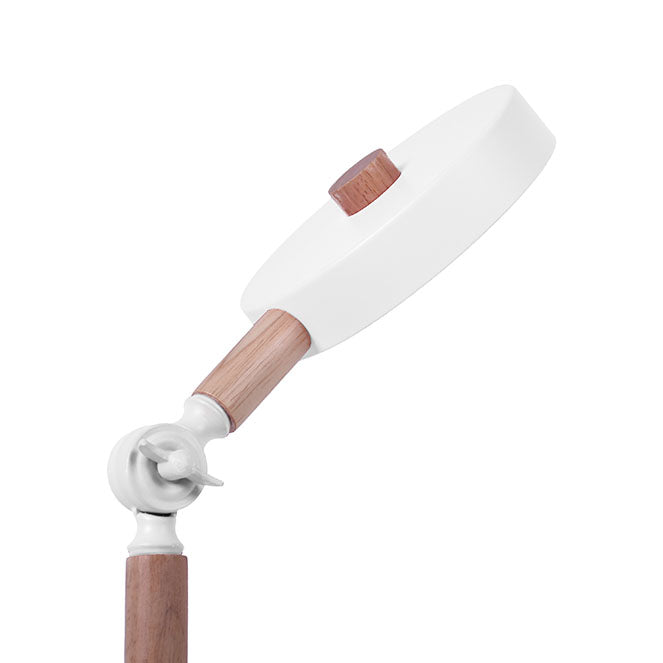 Flexo BELAIR Luppa fabricado en Metal color Blanco con detalles en Madera Natural