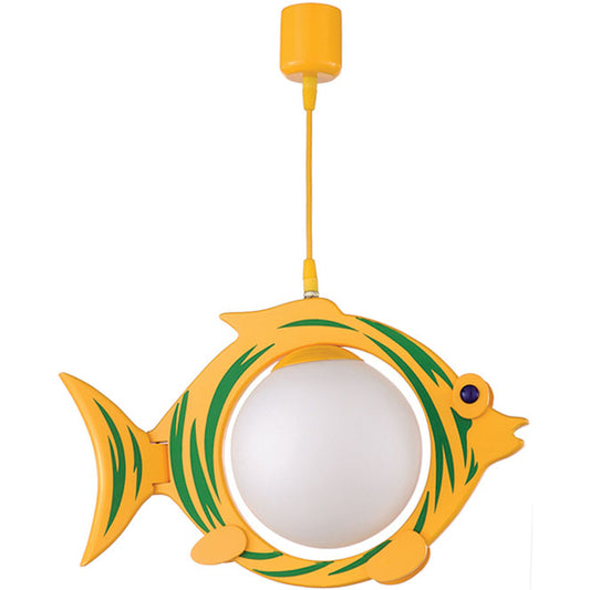 Lámpara Colgante Infantil PEIXE Amarillo LUMIT MDG291 para habitación de niños