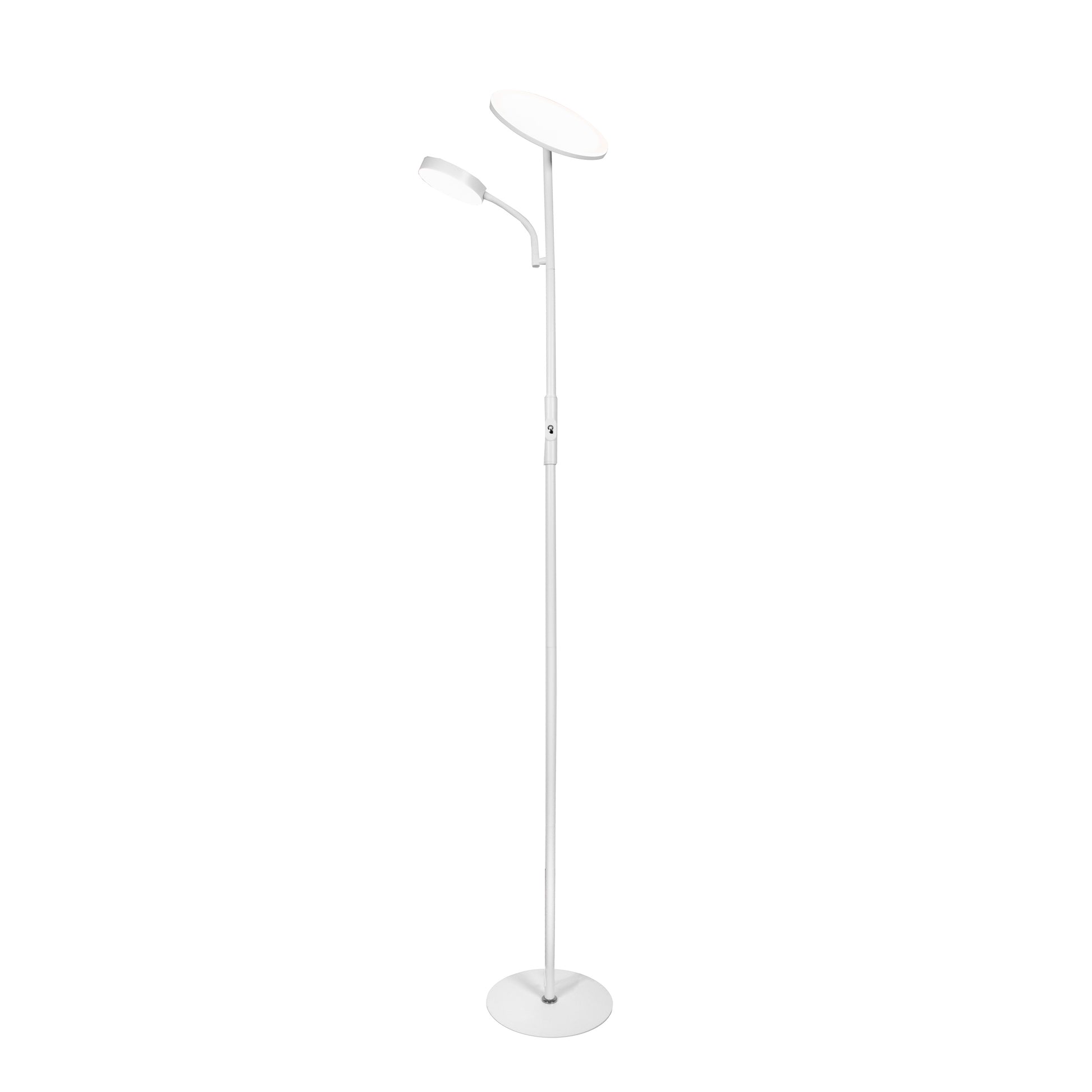 Lámpara de pie LAGOS fabricada en metal color blanco con detalle de hilo blanco