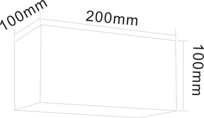 Medidas del Aplique de Pared LED de Muñoz e Hijos (Apliques Exterior) en color Negro con luz bidireccional - Ref 005217