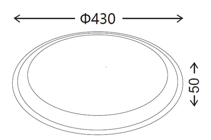 Medidas del Plafón LED 44W de Muñoz e Hijos (Plafon Musical) en color blanco con altavoz central - Ref 90M54B

