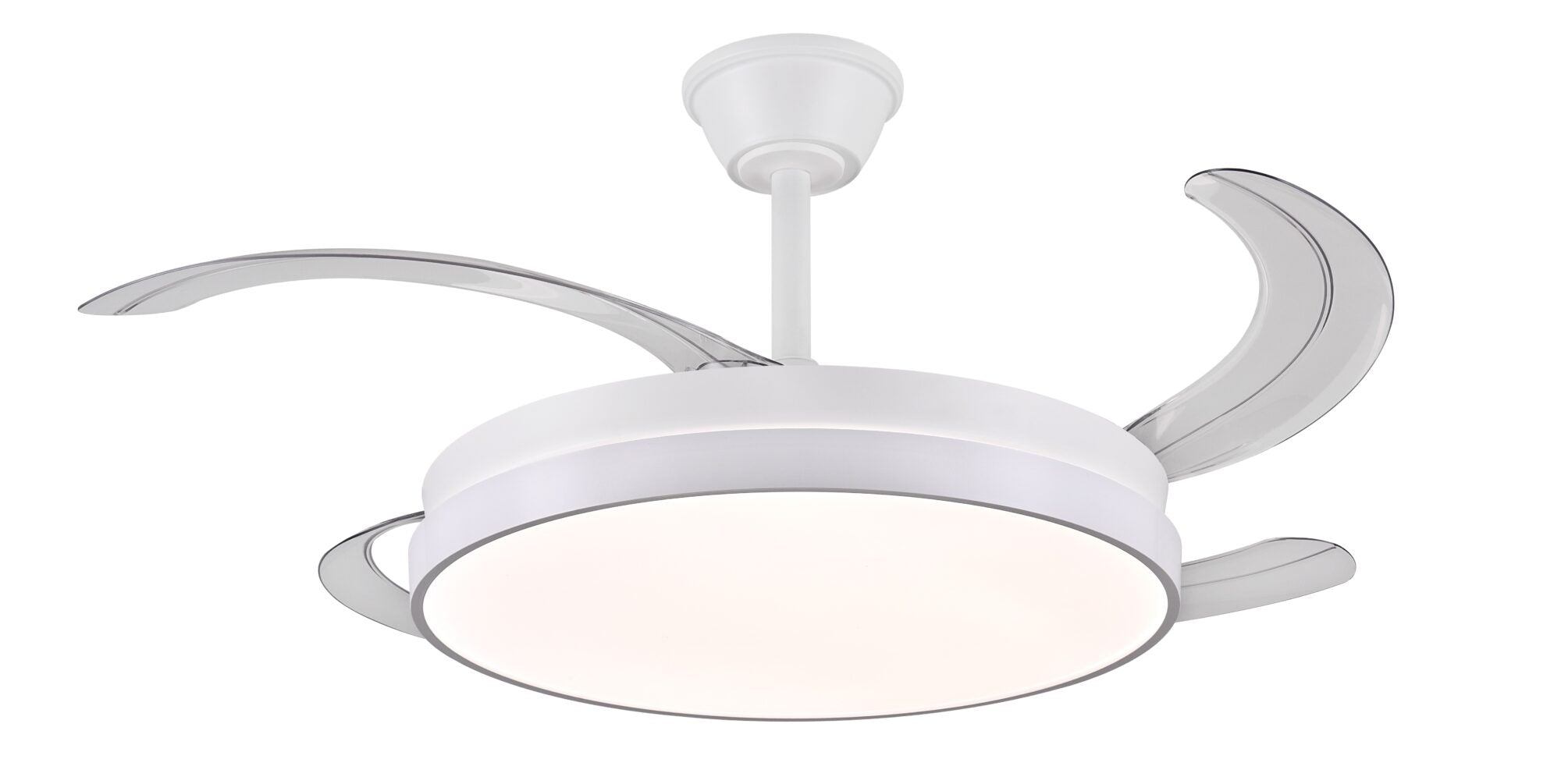 Ventilador de techo con luz LED ALTHEA-L de PB Lighting (Colección Althea-L) en color BLANCO de Ø108cm con 4 aspas y mando - Ref PB60811.

