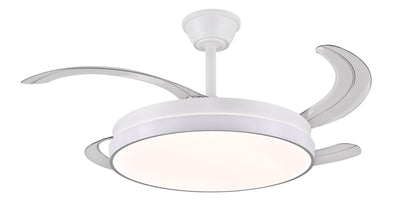 Ventilador de techo con luz LED ALTHEA-L de PB Lighting (Colección Althea-L) en color BLANCO de Ø108cm con 4 aspas y mando - Ref PB60811.


