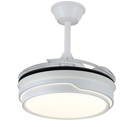 Ventilador de techo Selina-S de PB Lighting (Ø92cm) Blanco, con luz LED CCT, app Fan Lamp Pro y mando - Ref PB70121.

