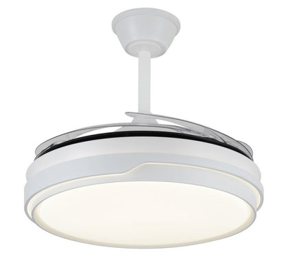 Ventilador de techo Selina-L de PB Lighting (Ø108cm) Blanco, con luz LED CCT 8000lm, app Fan Lamp Pro y mando - Ref PB70221.

