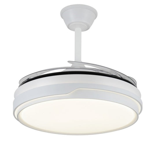 Ventilador de techo Selina-L de PB Lighting (Ø108cm) Blanco, con luz LED CCT 8000lm, app Fan Lamp Pro y mando - Ref PB70221.

